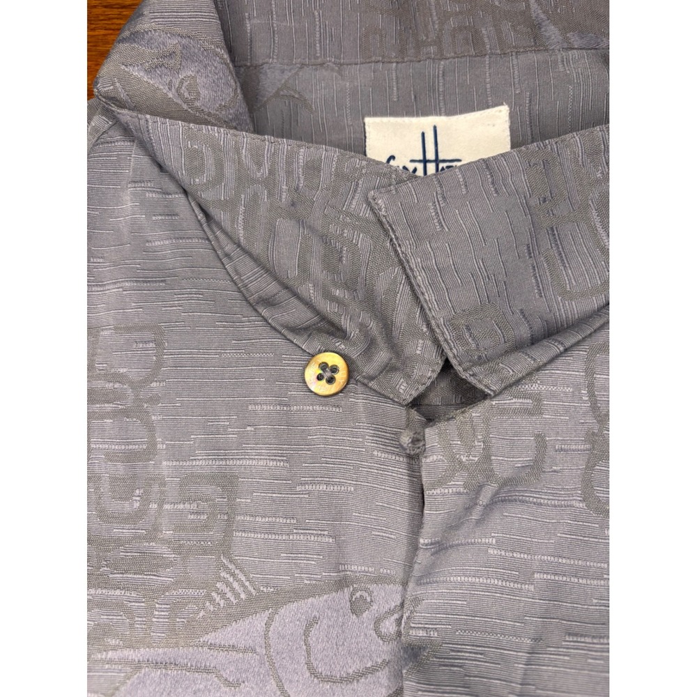 Guy Harvey Gray Fish Pattern Button Down Shirt Si… - image 7